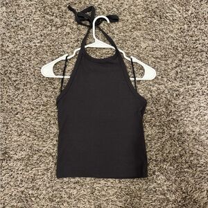 Black Halter Neck Women's Top